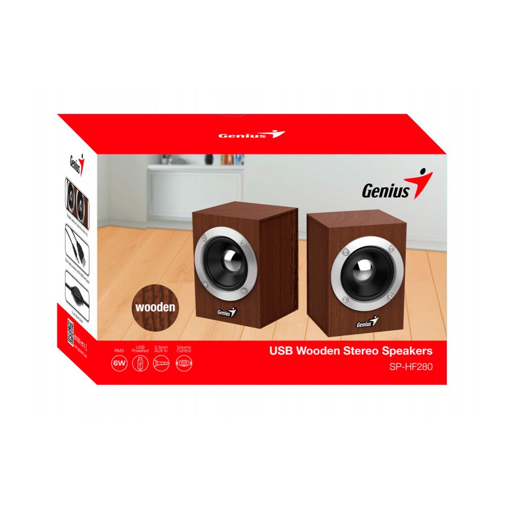 Additional Image for Parlantes estereo Genius SP-HF280 USB de Madera
