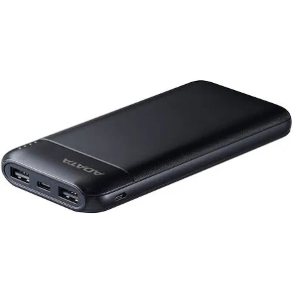 Power Bank Adata 10000mAh, 2 Puertos USB+1 Puerto Tipo C Entrada Y Salida+1 Puerto De Entrada Micro USB Color Negro