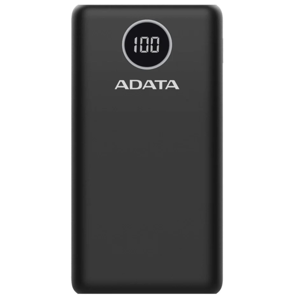 Power Bank Adata 20000mAh, 2 Puertos USB+1 Puerto Tipo C Entrada Y Salida+1 Puerto De Entrada Micro USB Color Negro