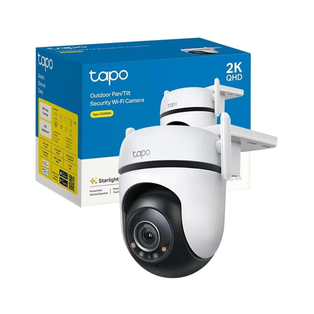 Cámara TAPO TPLINK de Vigilancia Wi-Fi para Exteriores con Visión Nocturna a Color y Detección IA Avanzada