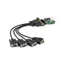 Tarjeta Adaptadora StarTech Serie PCI Express RS232 4 Puertos - Tarjeta Controladora Serie PCIe RS232 - PCIe A Serie DB9 - UART 16950 - Tarjeta De Perfil Bajo - Windows Y Linux