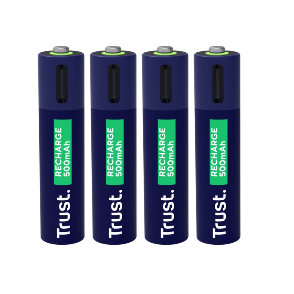 Baterías Recargables Trust tipo C 4 pilas - AAA