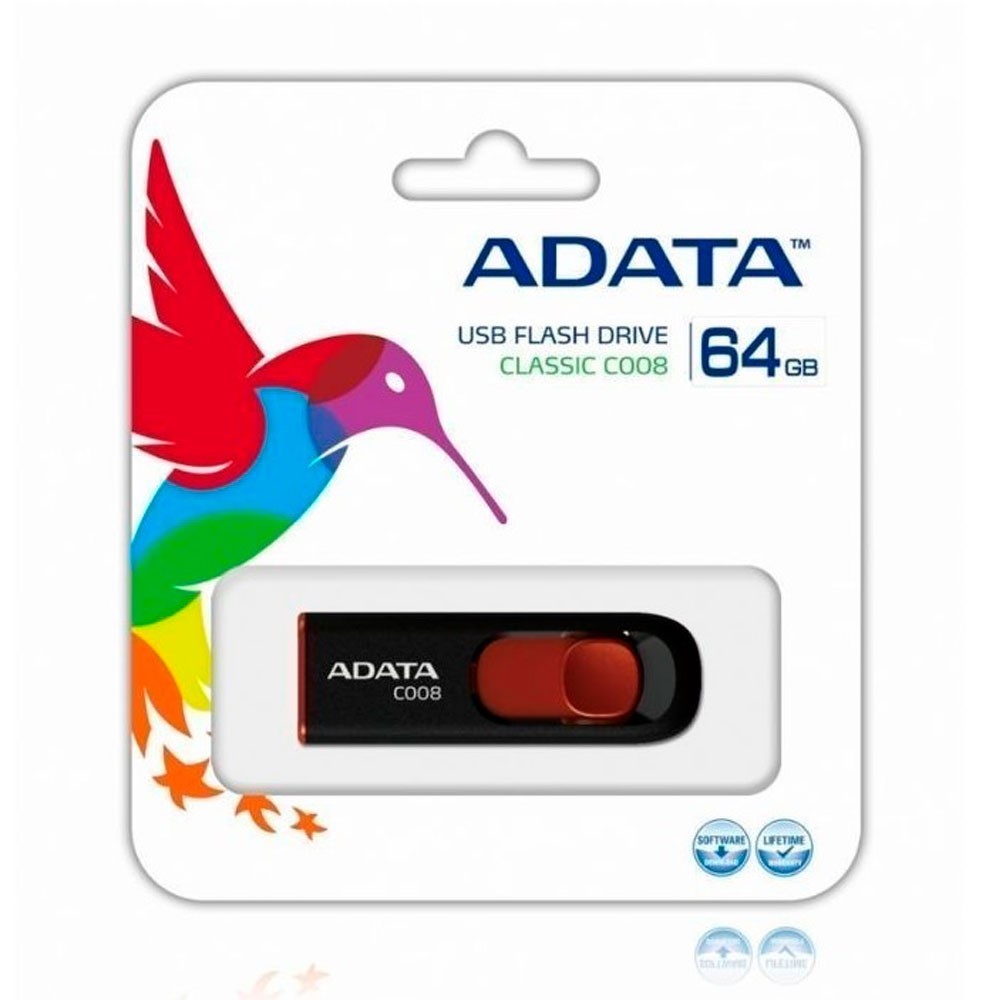 Memoria USB Adata Negra 2.0 64GB Retráctil 