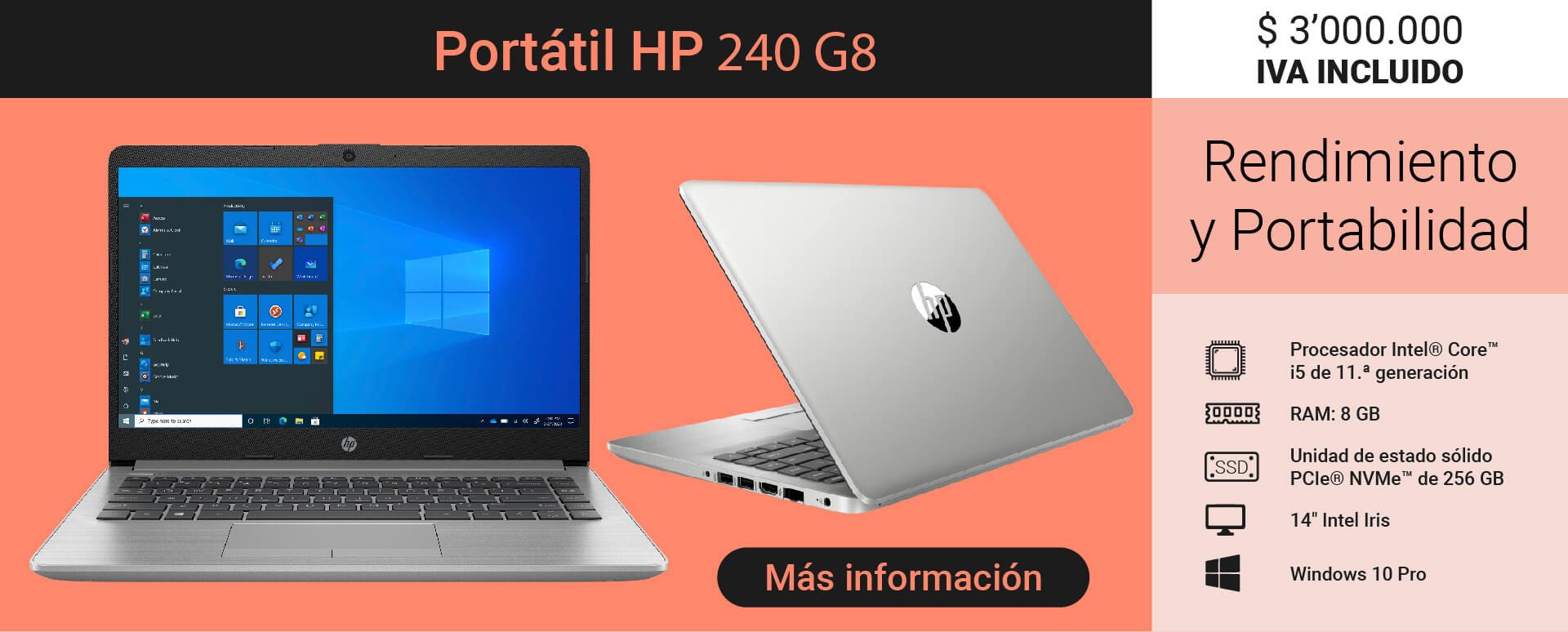 HP 240 G8 595Y4LT Castor Data | HP - Colombia
