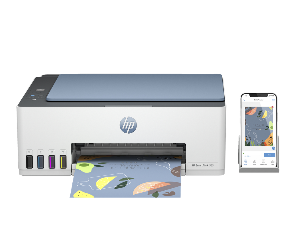 Combo Impresora Multifuncional Hp Smart Tank 585 Wifi + Resma