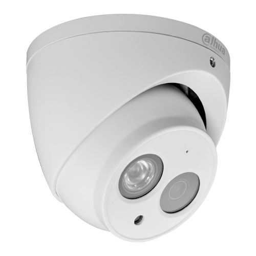 Camara Dahua Domo,2MP, Lente fijo 2,8mm, 4en1 (CVI/TVI/AHD/CVBS), Microfono incorporado, Metal, Smart IR50m, IP67, 12VDC.