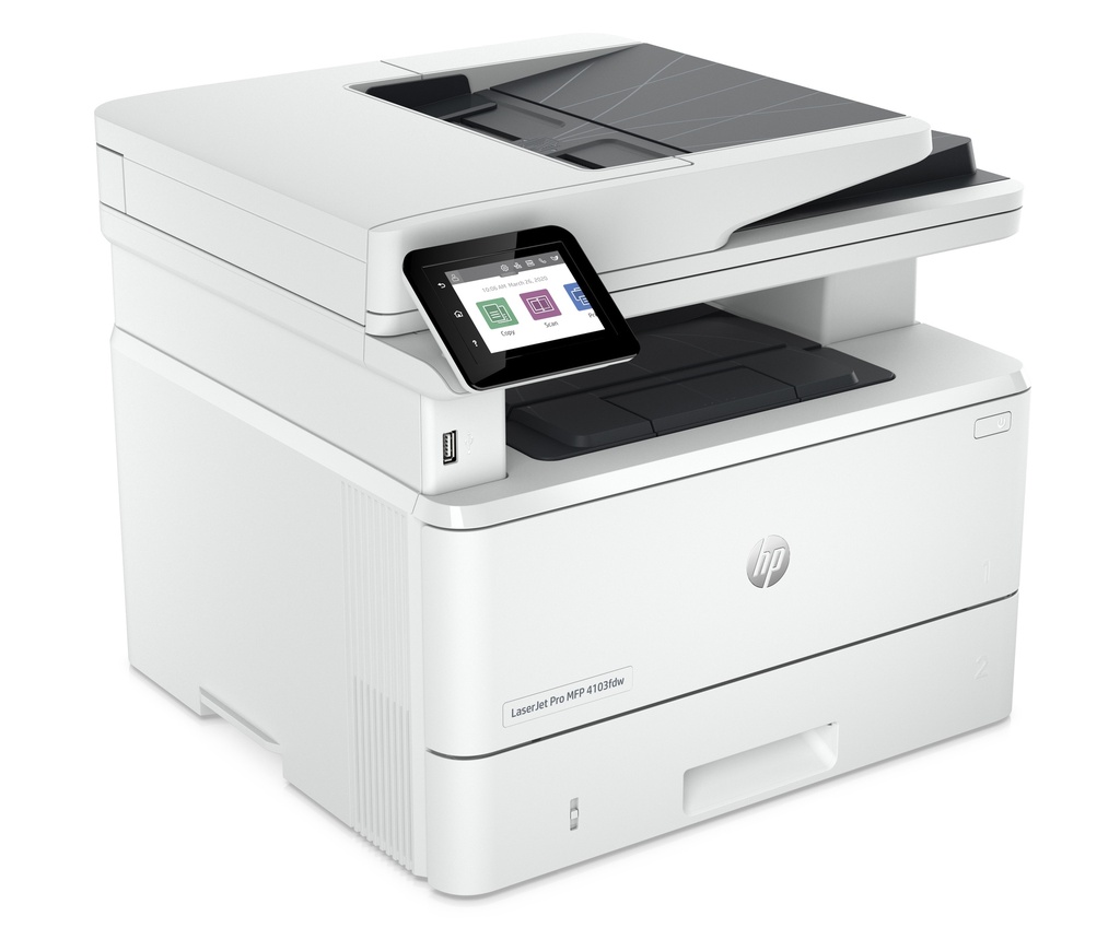 Combo Impresora Hp Laserjet Pro Mfp 4103fdw Blanca + Cartucho Original de Tóner Hp 151A negro, 3.050 Páginas