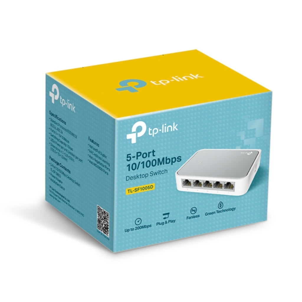Switch de Sobremesa TPLINK con 5 Puertos a 10/100 Mbps COLOR Blanco
