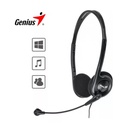 Audífono diadema GENIUS HS-200C 2 Plug 3.5mm Negro con Micrófono