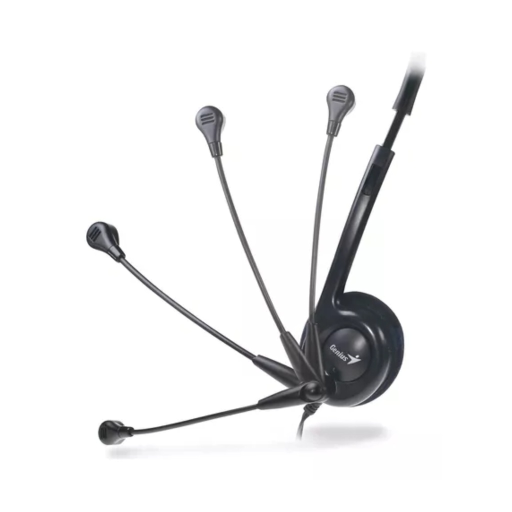 Audífono diadema GENIUS HS-200C 2 Plug 3.5mm Negro con Micrófono