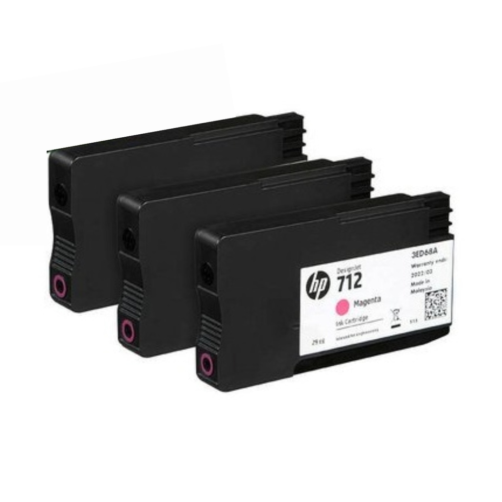 Cartucho Original De Tinta Hp 712 Magenta 3 Pack, 29ml