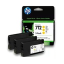 Cartucho Original De Tinta Hp 712 Amarillo 3 Pack, 29ml