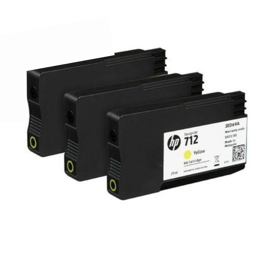 Cartucho Original De Tinta Hp 712 Amarillo 3 Pack, 29ml