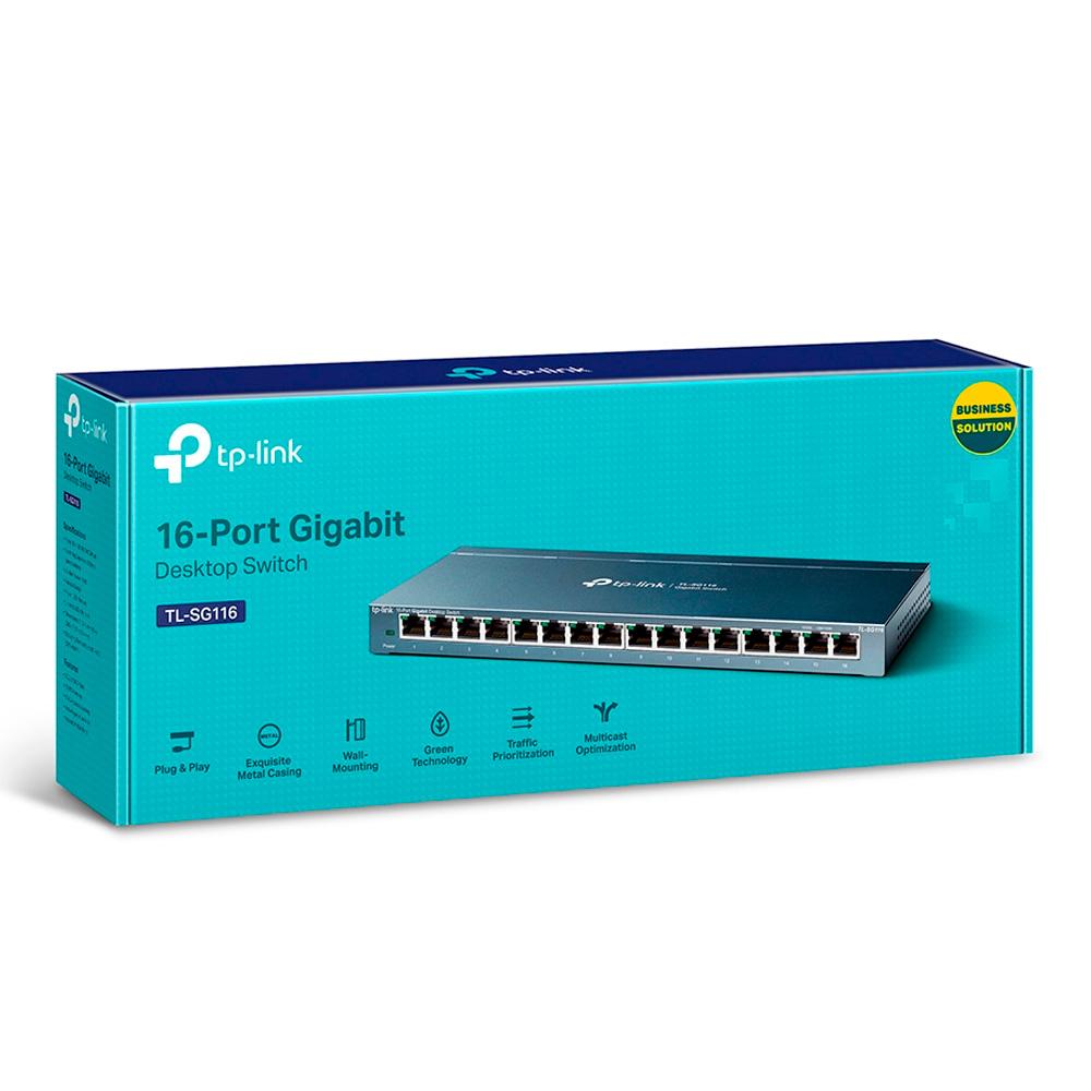 Additional Image for Switch 16 Puertos Gigabit Desktop 16 puetos Gigabit RJ45 SPEC: Caja de acero para Desktop, Plug and Play
