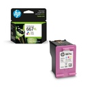 Cartucho Original de Tinta Hp 667xl Alto Rendimiento Tricolor, 330 Páginas, 8 ml