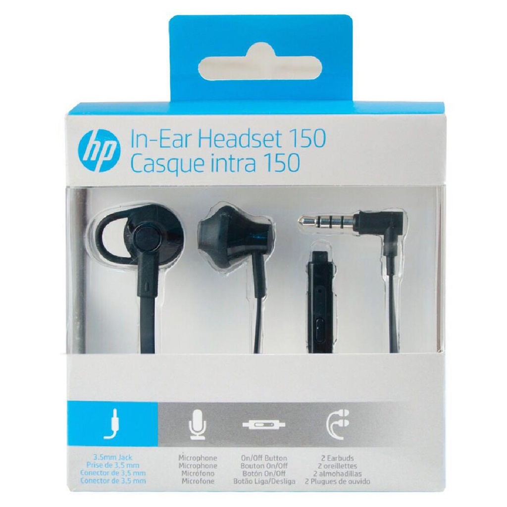 Auriculares Intrauditivos Hp In Ear 150 Negro 