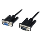 Cable de módem nulo DB9 RS232 negro de 1 m F/M