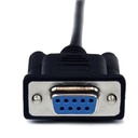 Cable de módem nulo DB9 RS232 negro de 1 m F/M