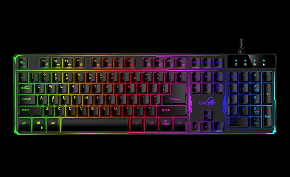 Teclado Gamer GENIUS Gx, Iluminación Led Con 7 Colores