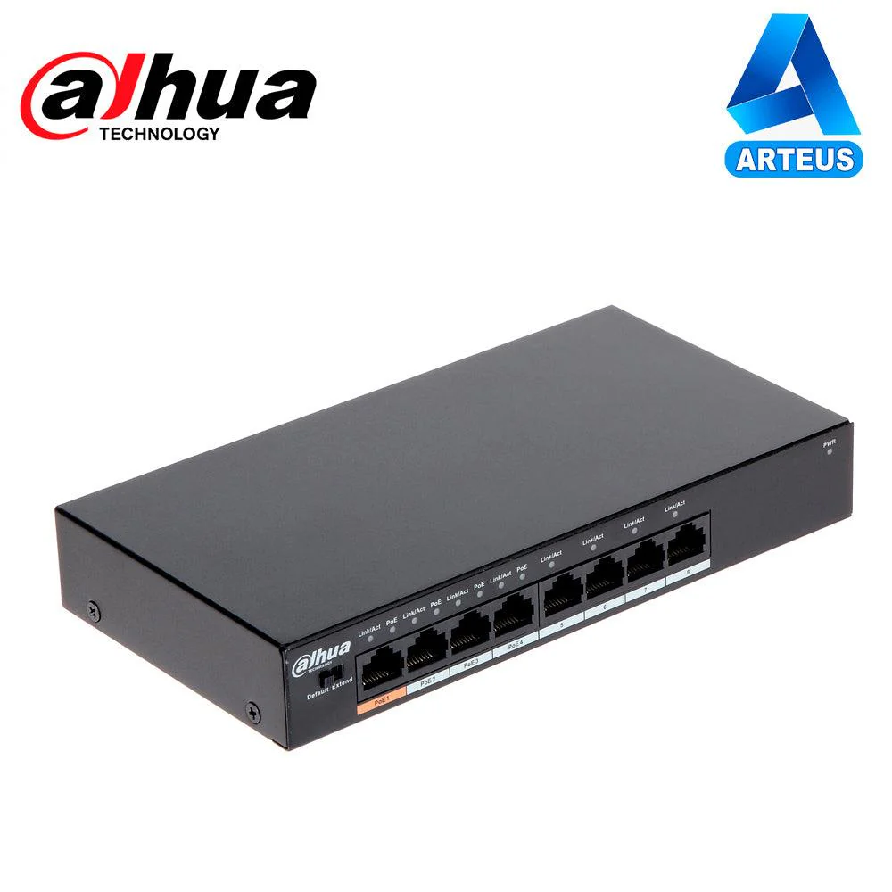 Switch Dahua No Administrable 8 puertos 10/100 (Plástico)