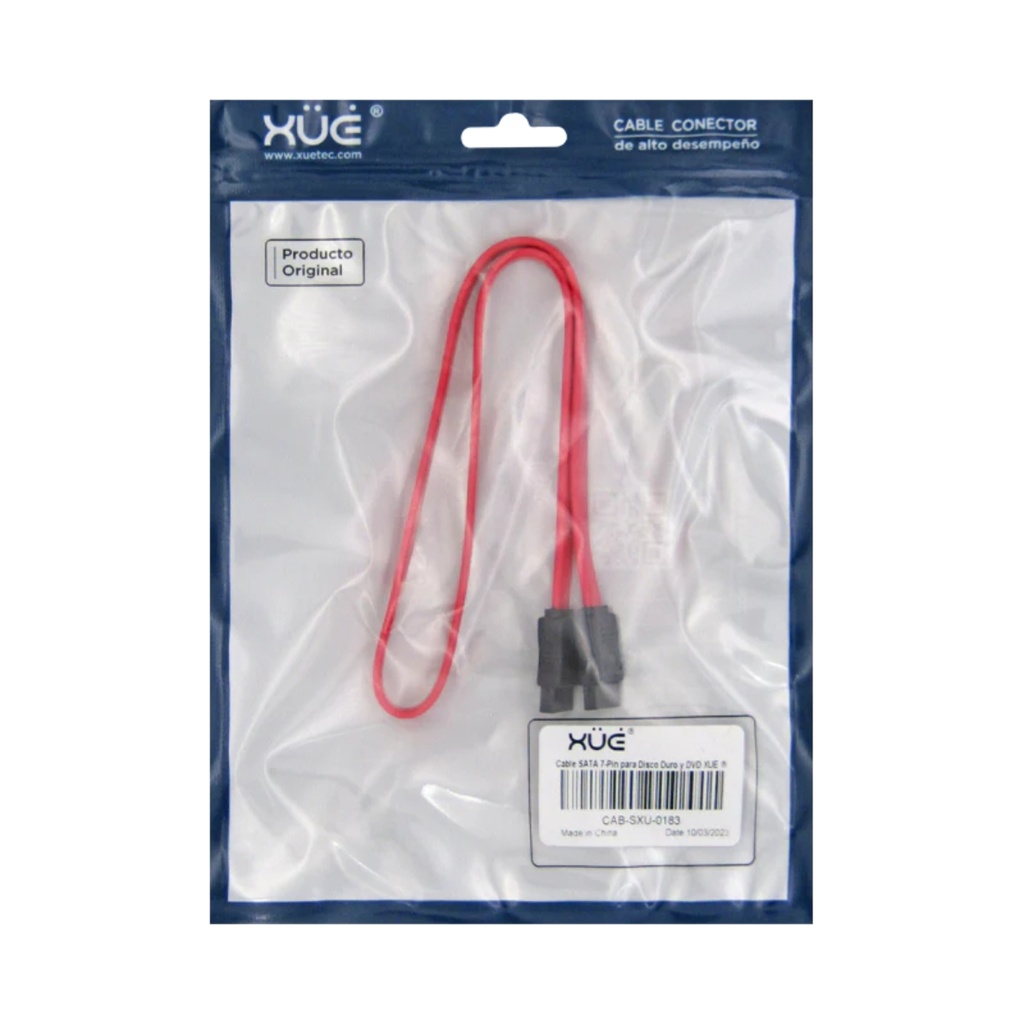 CABLE SATA 7-PIN PARA DISCO DURO Y DVDRW XUE® Garantía 1 Año
