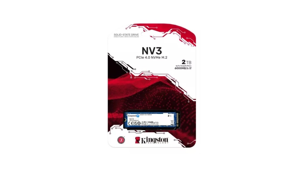 Unidad de estado solido Kingston 2000G NV3 M.2 2280 PCIe 4.0 NVMe