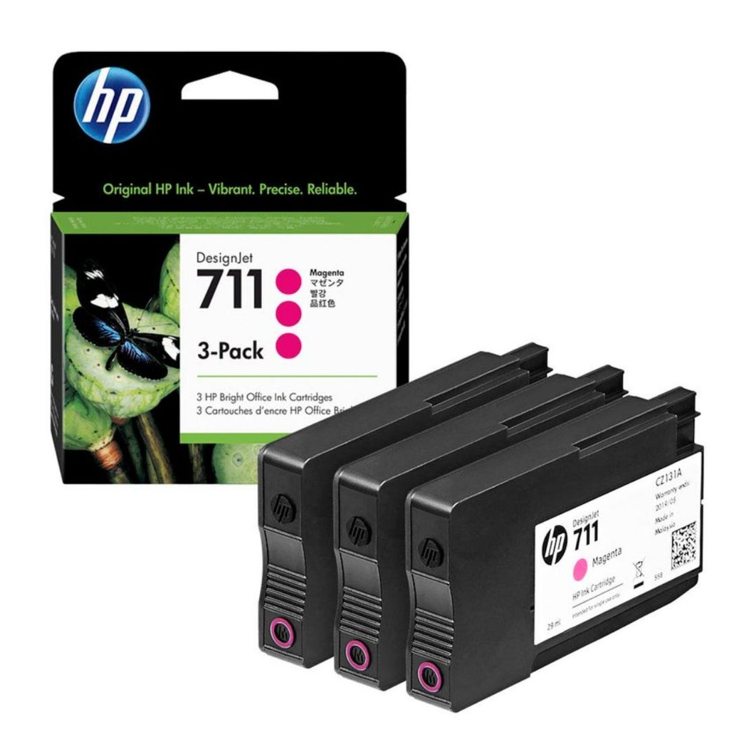 Cartucho Original De Tinta Hp 711 Magenta 3 Pack, 29 ml