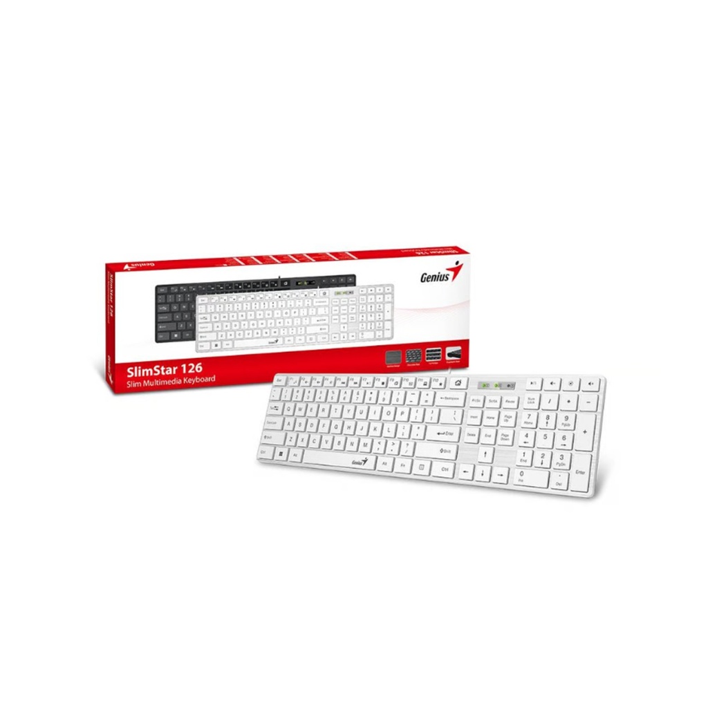 Teclado GENIUS slimStar 126,SP,USB,WHITE