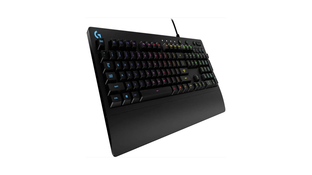 Teclado G213 prodigy logitech gaming ingles alámbrico USB RGB lightsync color negro
