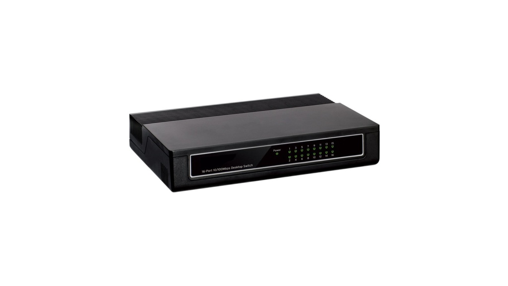 Switch TP-LINK NO administrable 16 puertos RJ4510/100 Mbps Auto-Negociación, compatible con Auto MDI COLOR Negro