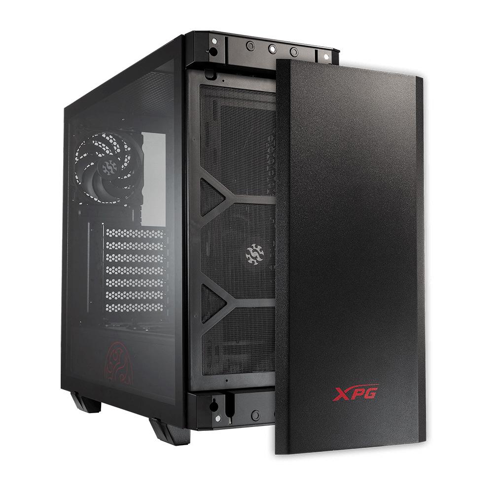 Additional Image for XPG INVADER X BTF, Black, supports motherboards with reverse connector design, ATX Mid Tower,3.5incx3, I/O: USB-Cx1, USBx2 , HD Audiox1, Resetx1, Powerx1, Fan: (4 x 120mm Reversed Fans + 1 x 120mm Regular Fan), 2 Years warranty