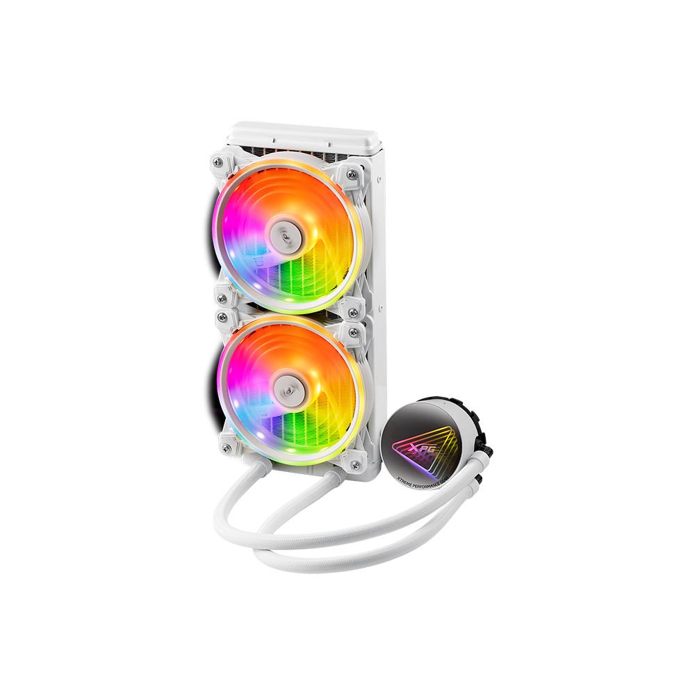 Additional Image for XPG LEVANTE X 240, White, Asetek Solution,Water Block: Copper, Fan: Speed (600-2000 RPM), Noise (18.17 dBA), Airflow (61.5 CFM), FDB Bearing, Socket: Intel (1700/ 1200/ 115x), AMD (AM5/AM4/TR4/sTRX4/SP3),