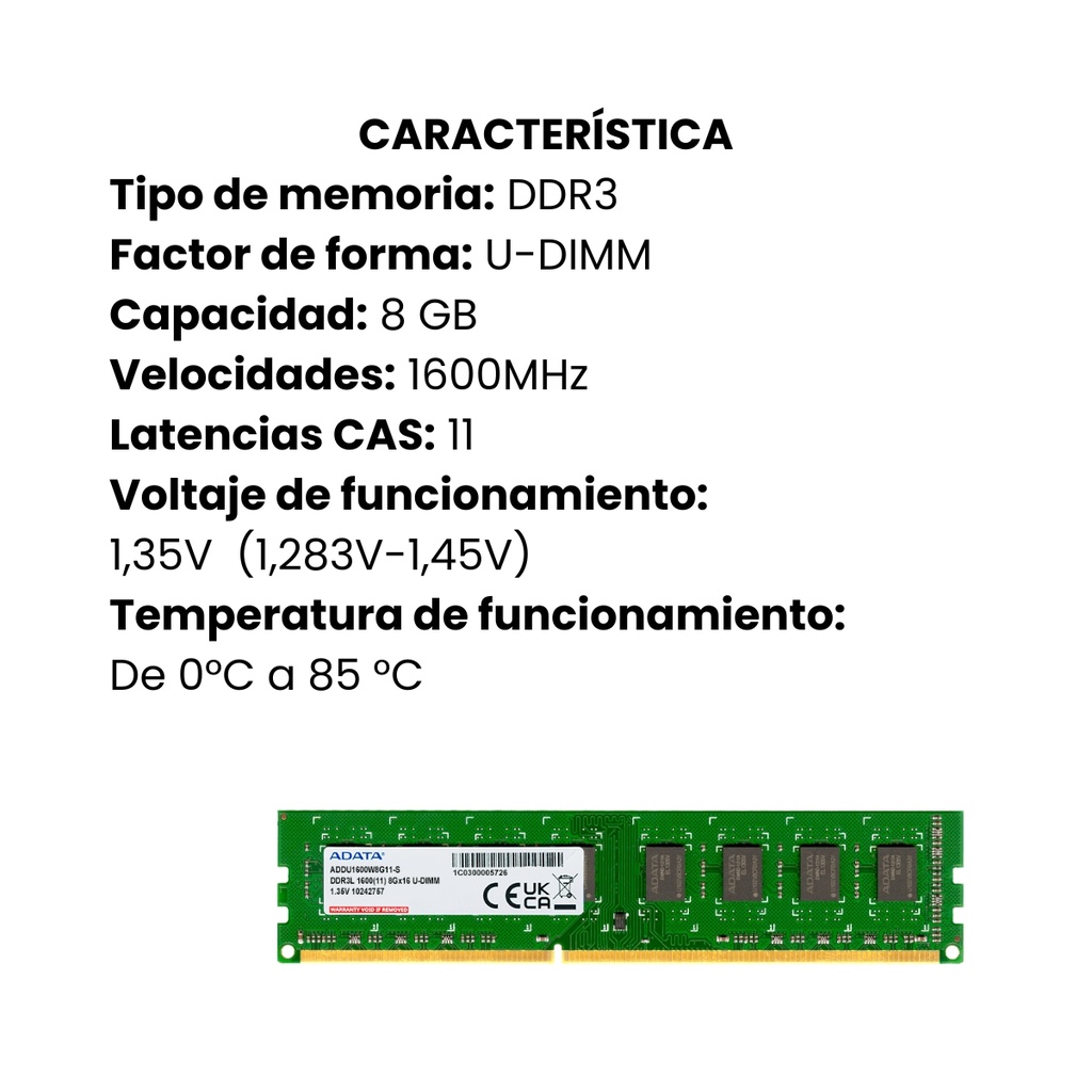 Memoria Ram Adata Pc 8gb AD4U266688G19-SGN