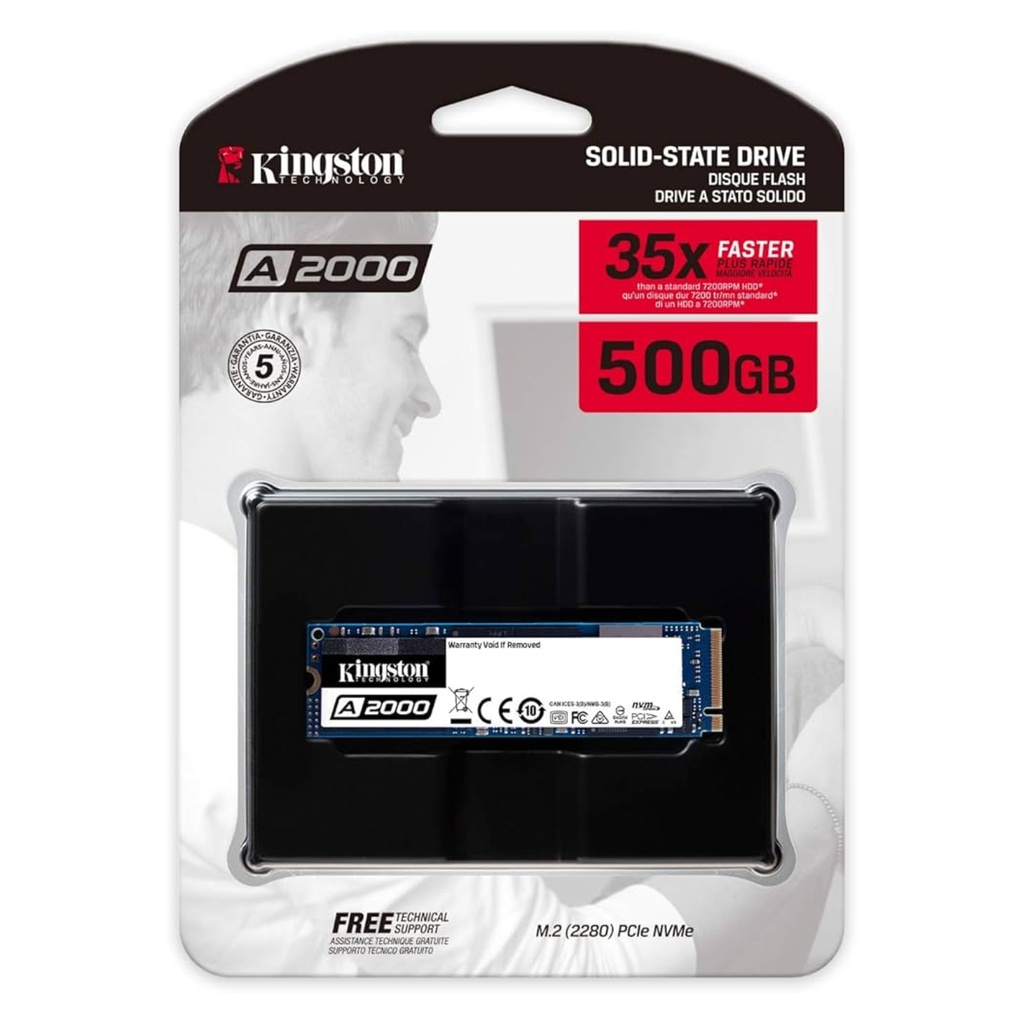 Unidad De Estado Sólido SSD Kingston A2000 500GB M.2 PCIe NVMe