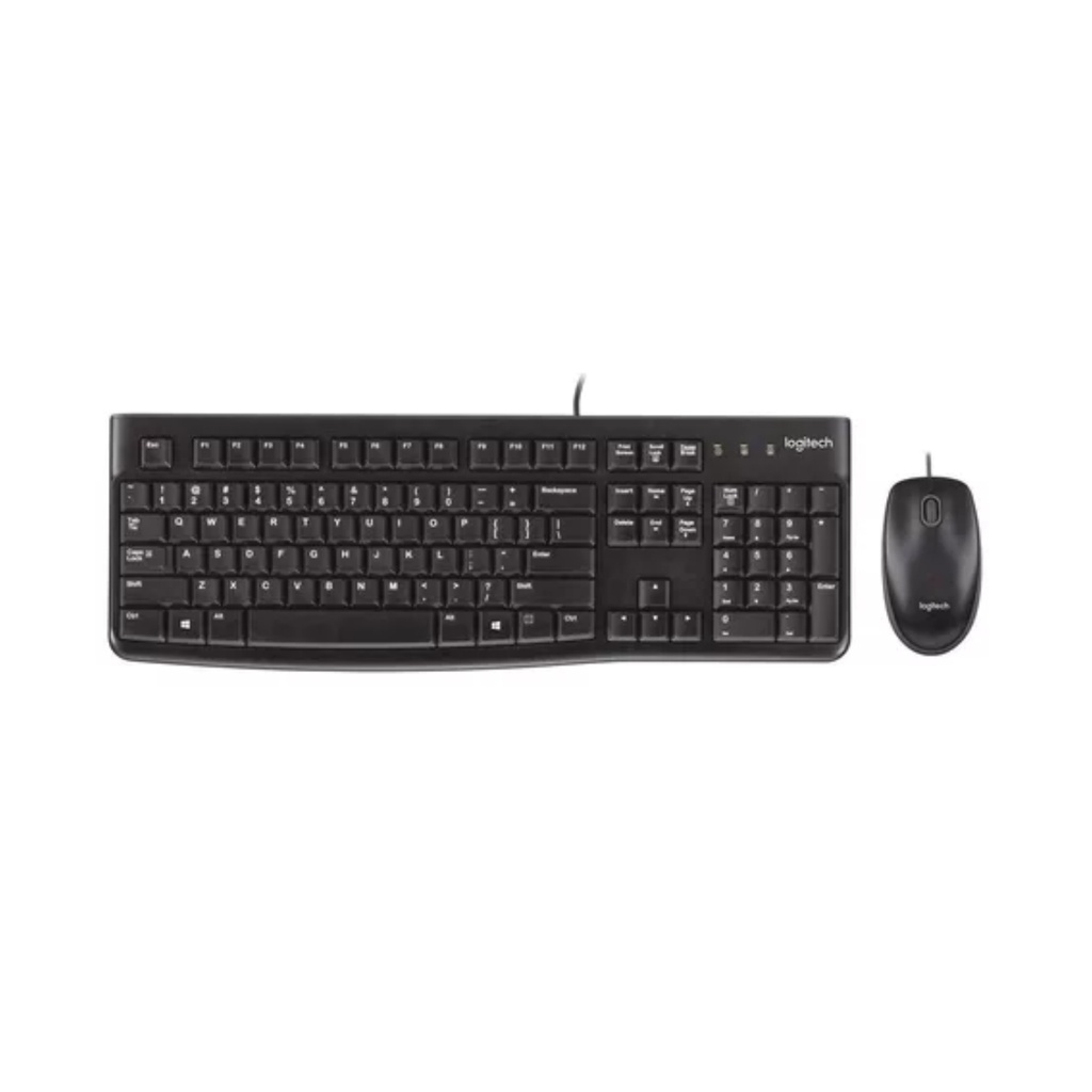 Combo teclado y Mouse Alámbrico Logitech USB MK120, Negro