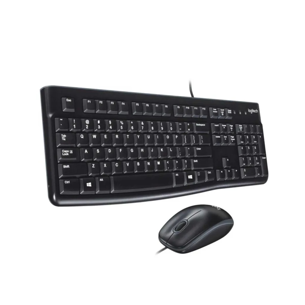 Combo teclado y Mouse Alámbrico Logitech USB MK120, Negro