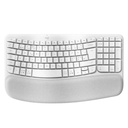 Teclado Wave Keys Ergonómico Logitech Inalámbrico Color Blanco