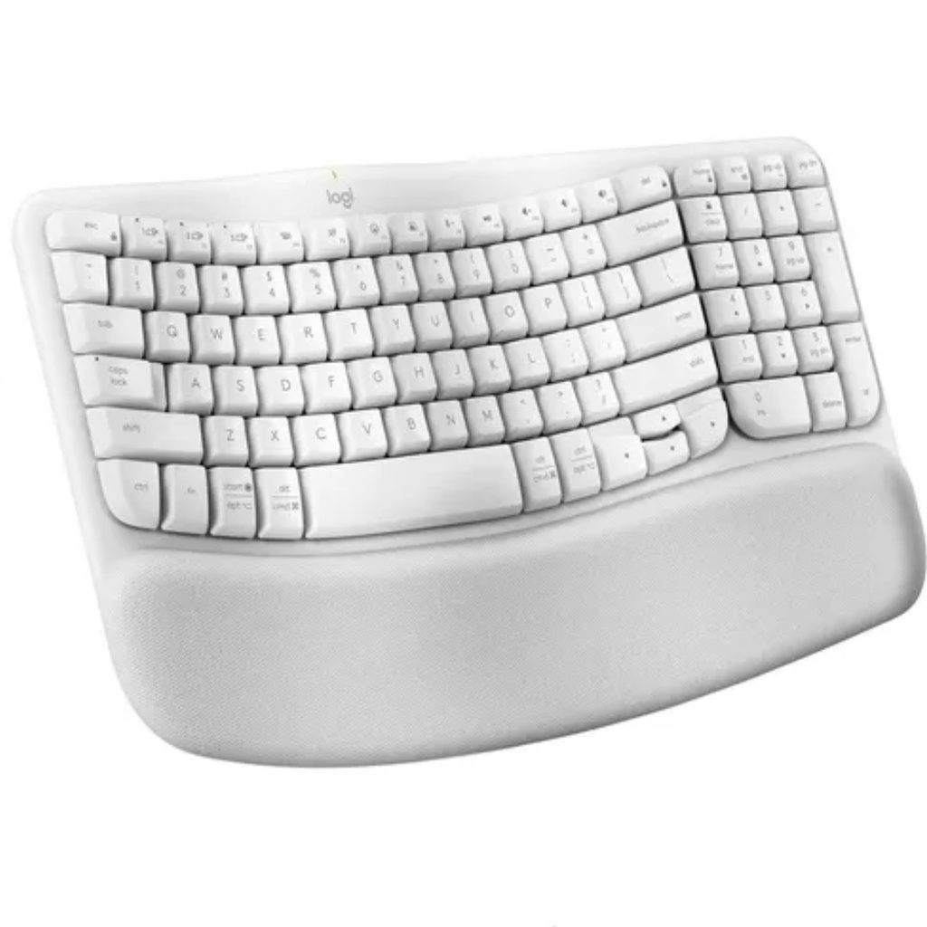 Teclado Wave Keys Ergonómico Logitech Inalámbrico Color Blanco