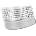 Teclado Wave Keys Ergonómico Logitech Inalámbrico Color Blanco