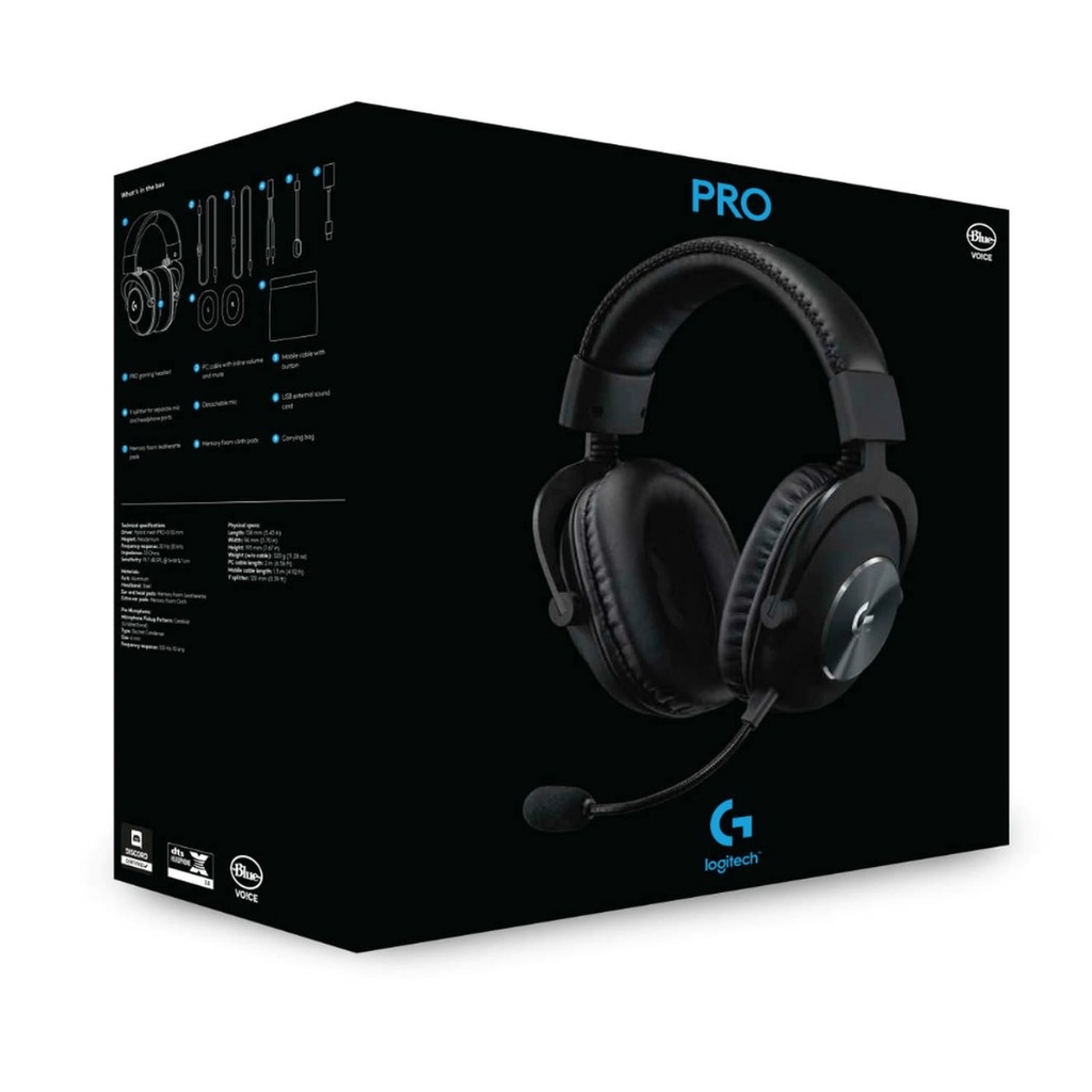 Diadema Gamer Inalámbrica Logitech G Pro X Wireless Gaming Negra