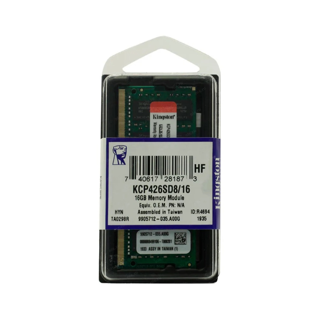 Memoria RAM Kingston para Portátil 16GB DDR4 2666MHz