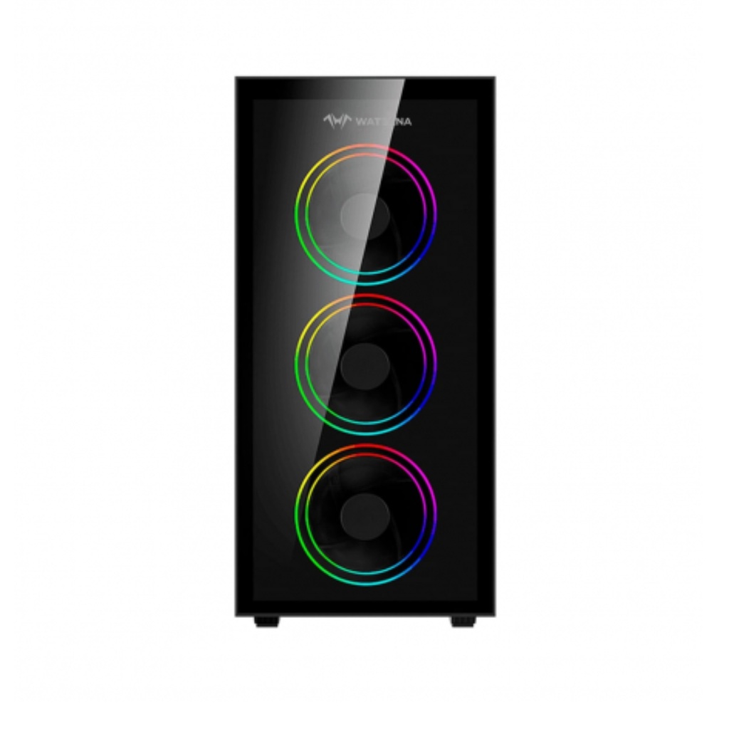 Chasis Gamer Wattana Obruks Wa-Ch-3603 Negro + 4 Ventiladores Gmx-12-Dbb Argb