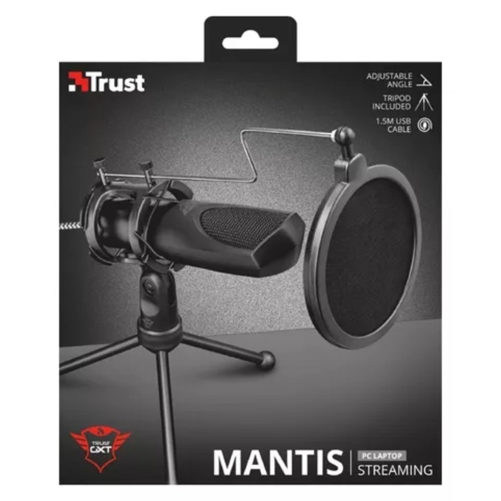 Micrófono Trust Mantis Gxt 232 Mantis Streaming USB Con Trípode Color Negro 