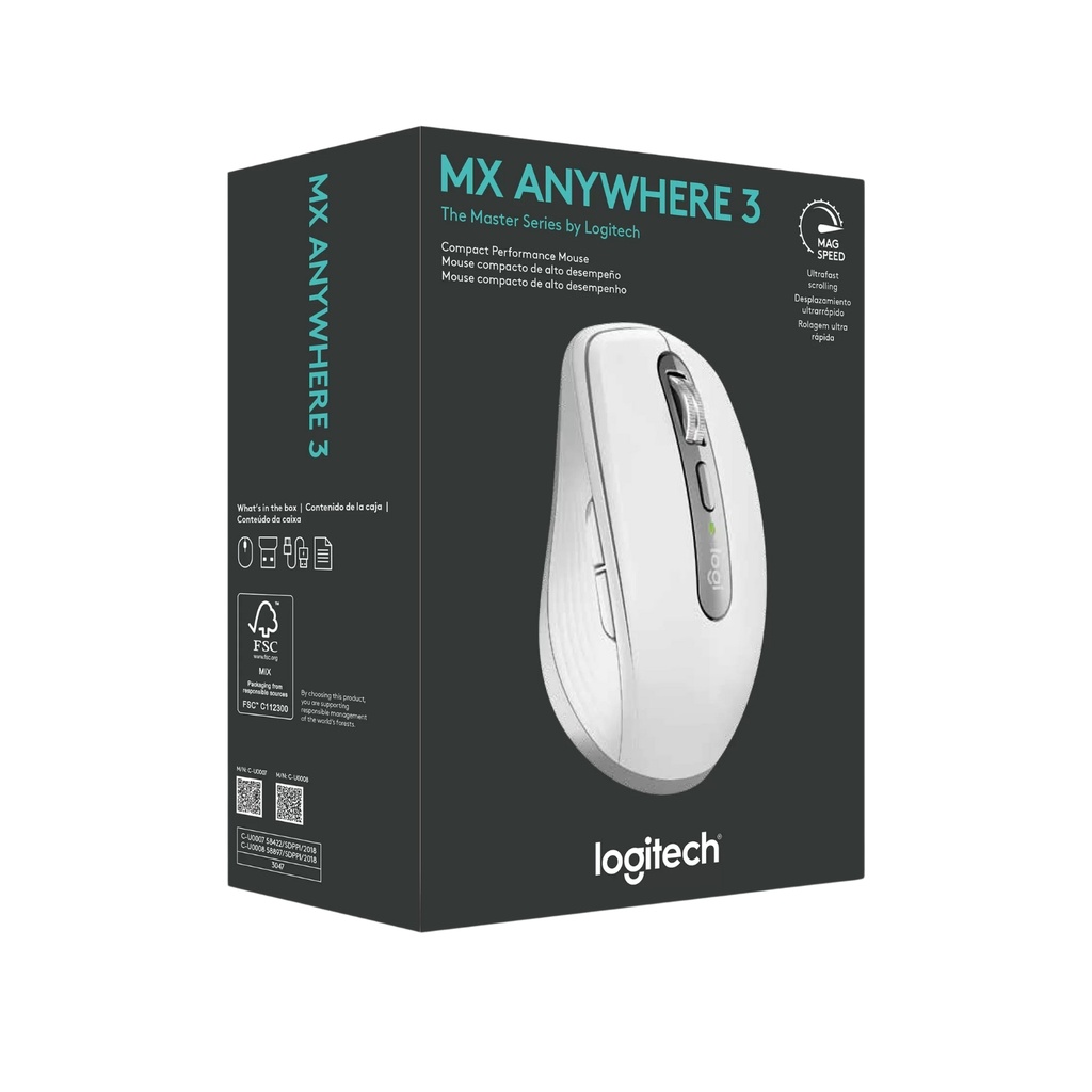 Mouse Inalámbrico Logitech Gris Claro MX Anywhere 3S