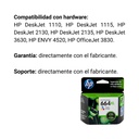 Cartucho Original De Tinta Hp 664xl Alto Rendimiento Tricolor, 330 Páginas, 8 ml