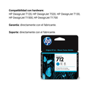 Cartucho Original de Tinta Hp 712 Cian, 29 ml