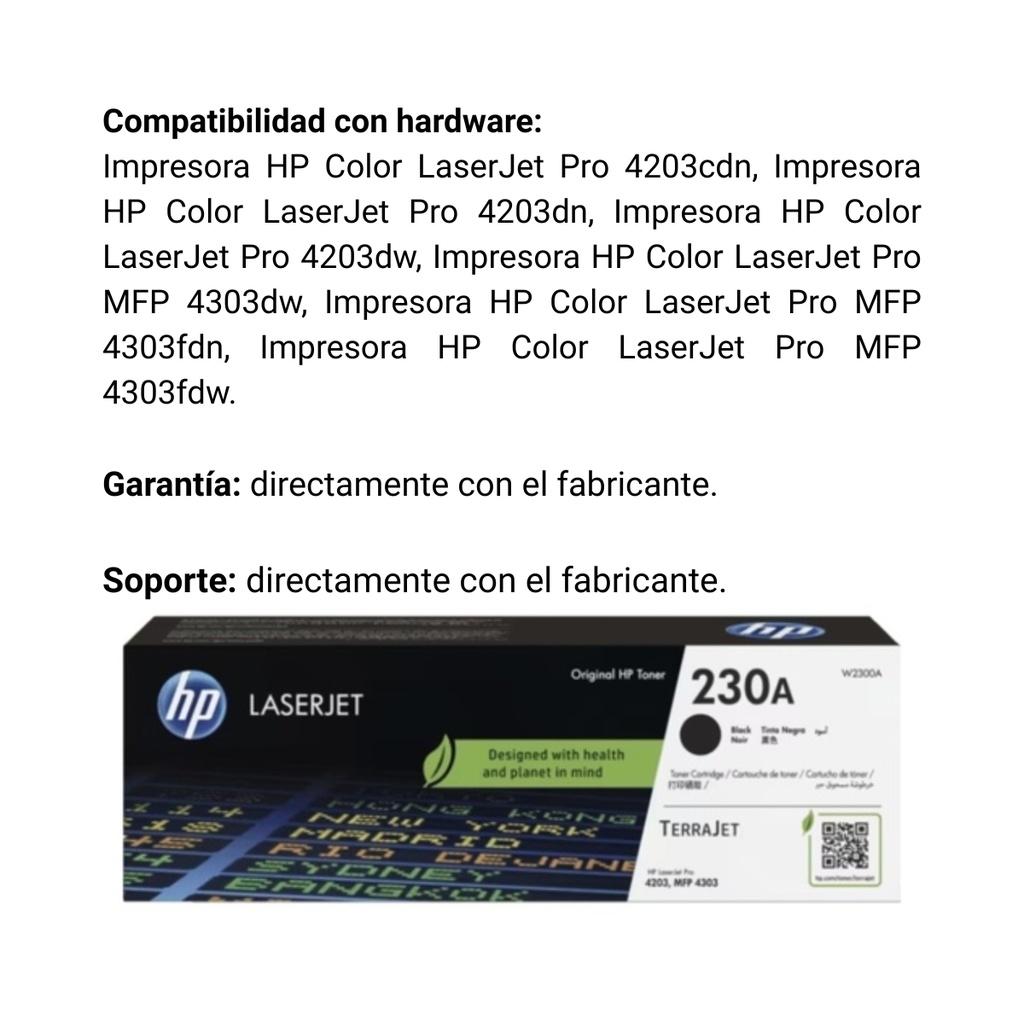 Cartucho Original de Tóner HP 230A negro, 2.000 Páginas