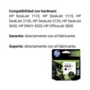 Cartucho Original De Tinta Hp 664xl Alto Rendimiento Negra, 480 Páginas, 8.5 ml