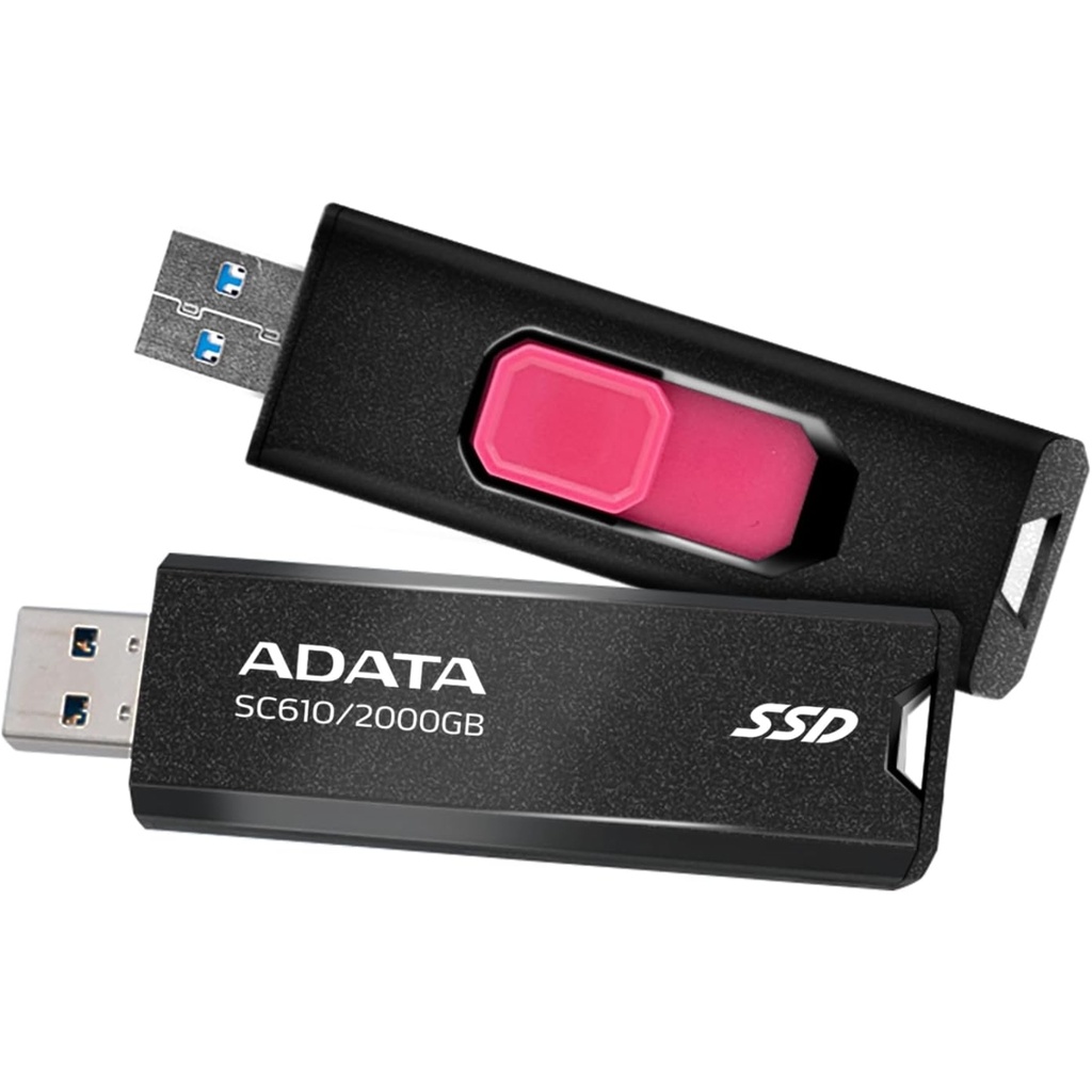 Unidad De Estado Sólido Externo Mini ADATA C610 2TB TIPO USB Color Negro