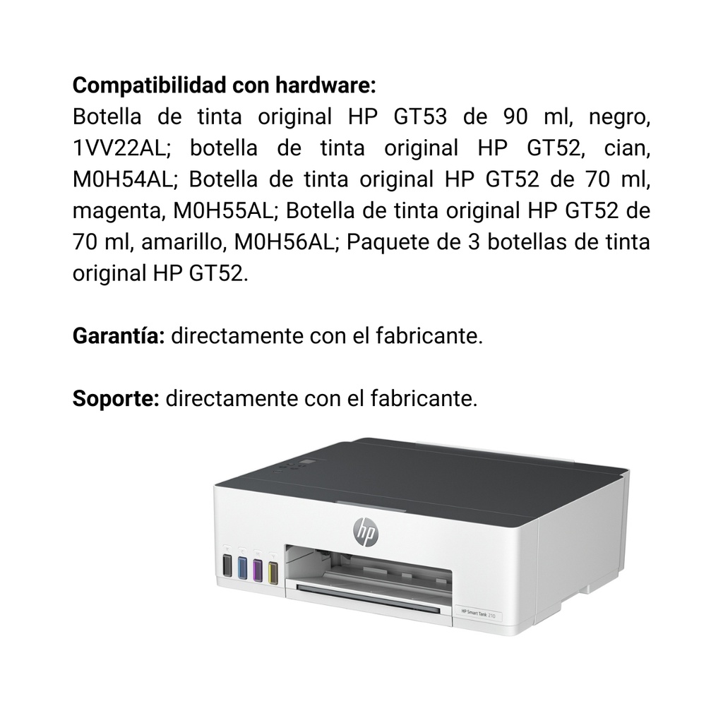 Impresora HP Smart Tank 210 Blanca